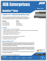 Annuflex™ Hose - Stress-Lite™ Corrugated Metal Hose - Industrial Metal Hose & Expansion Joints Spec Sheets