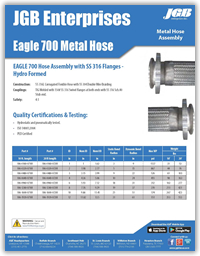JGB Eagle 700 Metal Hose Assembly
