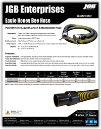 JGB Eagle Honey Bee Suction and Wastewater Hose