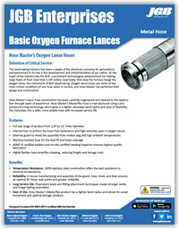 Basic Oxygen Furnace Lances - Industrial Metal Hose & Expansion Joints Spec Sheet