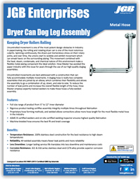 Dryer Can Dog Leg Assembly - Industrial Metal Hose & Expansion Joints Spec Sheet