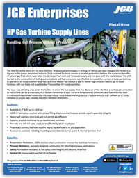 HP Gas Turbine Supply Lines - Industrial Metal Hose & Expansion Joints Spec Sheet