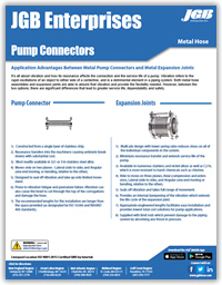 Pump Connectors - Industrial Metal Hose & Expansion Joints Spec Sheet