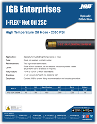 J-FLEX® Hot Oil 2SN - Hydraulic Hose / Oilfield Hose