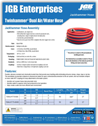 Twinhammer® Dual Air/Water Hose - Jackhammer Hose Assembly