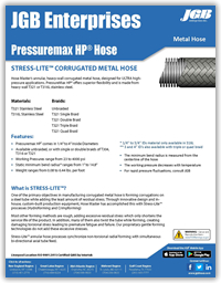 Pressuremax HP® Hose - Stress-Lite™ Corrugated Metal Hose - Industrial Metal Hose & Expansion Joints Spec Sheet
