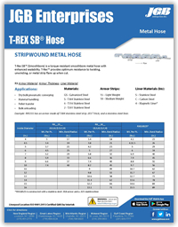 T-REX SB® Hose - Stripwound Metal Hose - Industrial Metal Hose & Expansion Joints Spec Sheet