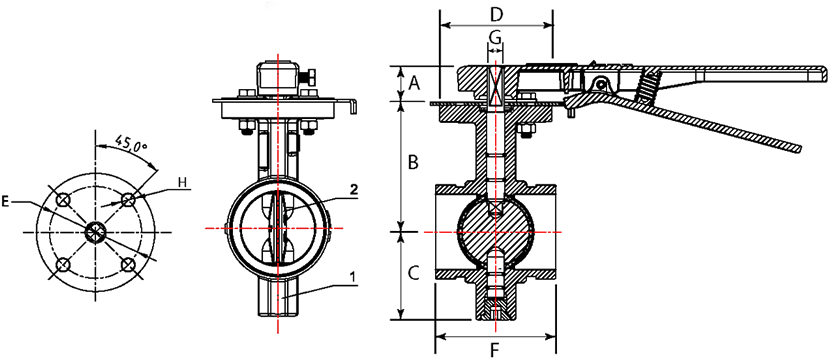 Cooplok Grooved End Butterfly Valve Lever Gear