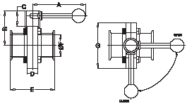 Butterfly Valve with Pull Handle Dimensions