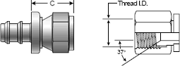 Brass Field Attachable Coupling for Lock-On Coupling