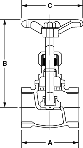 Legend Valve Model T-421 Dimensions in Inches Diagram