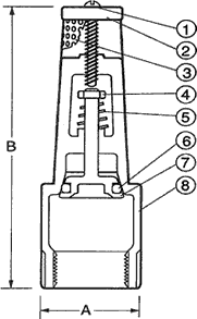 T-448 Bronze Foot Valve Specifications and Dimensions