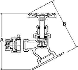 Legend Valve Model T-545VB and S-545VB Dimensions in Inches Diagram