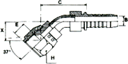 JIC Female Swivel, 45 Degree Bent Tube