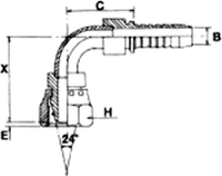 Metric Swivel Female 90 Degree Light Series DKL/DKOL