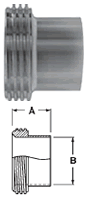 Long Threaded Bevel Seat Ferrules - 15A