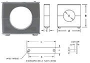 Block Style Tube Hangers - B24 / Weld Plate design