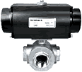 Dixon Pneumatically Actuated 3-Way Stainless Ball Valves - 'T / L' Port