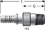 Gates Male Pipe (NPTF - 30° Cone Seat) - Long Hex