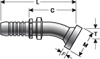 Gates Code 61 O-Ring Flange - 22½° Bent Tube