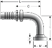 Gates Code 62 O-Ring Flange Heavy - 90° Bent Tube