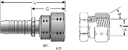 Gates Female Komatsu Style Japanese Metric Swivel