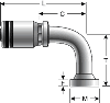 Gates Code 62 O-Ring Flange Heavy - 90° Bent Tube (for SAE100R13)