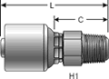 Gates MegaCrimp Male Pipe (NPTF - 30° Cone Seat)