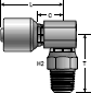 Gates MegaCrimp Male Pipe Swivel - 90° Block