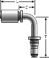 Gates MegaCrimp Male Quick-Lok® High - 90° Bent Tube