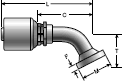 Gates MegaCrimp Code 61 O-Ring Flange - 60° Bent Tube