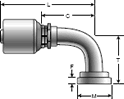 Gates MegaCrimp Code 61 O-Ring Flange - 90° Bent Tube