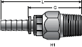 Gates Power Crimp Male Pipe Swivel