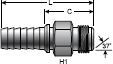 Gates Power Crimp Male JIC 37° Flare