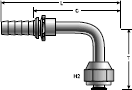 Gates Power Crimp Female JIC 37° Flare Swivel - 90° Bent Tube