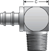 Gates Lock-On Male Pipe - 90° Block