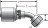 Gates Female JIC 37° Flare Swivel - 45° Bent Tube GLP