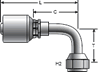 Gates Female JIC 37° Flare Swivel - 90° Bent Tube GLP