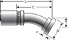 Gates Code 61 O-Ring Flange - 22° Bent Tube GL