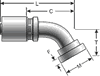 Gates Code 61 O-Ring Flange - 60° Bent Tube GL