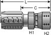 Gates Parker Triple Thread Female Swivel for C5C, C5D & C5M Hose