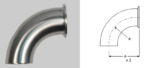 90 Degree Clamp and Weld Elbow