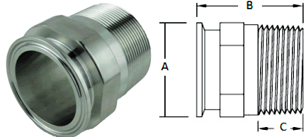 Male Threaded Clamp Adapters