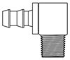 Tompkins / 4390 Hose Barb To Pipe Elbow 90 Degree