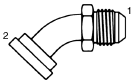 Tompkins / NB6847 JIC to No Braze Flange Elbow 45 Degree