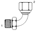 Tompkins / 3701 BSPP to BSPP Bent Tube Swivel Elbow 90 Degree