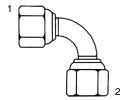 Tompkins / 3901 BSPP to BSPP Bent Tube Swivel Elbow 90 Degree