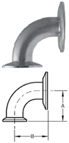 90° Non-Tapered Reducing Clamp Elbows - B2CM31MP