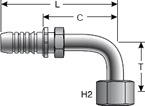 Gates Female JIC 37° Flare Swivel - 90° Bent Tube