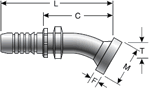 Gates Code 61 O-Ring Flange - 30° Bent Tube